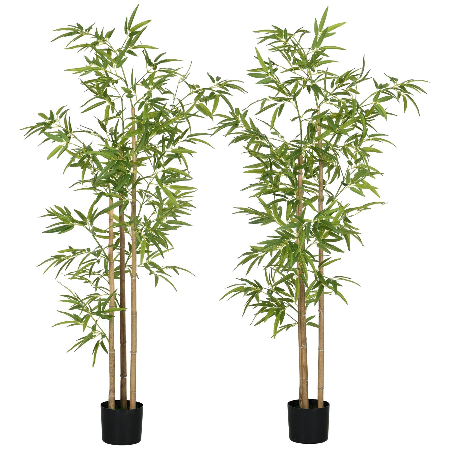 Set of 2 6ft Artificial Tree, Indoor Fake Bamboo with Pot, for Home Office Living Room Decor Artificial Trees Multi Colour  at Gallery Canada