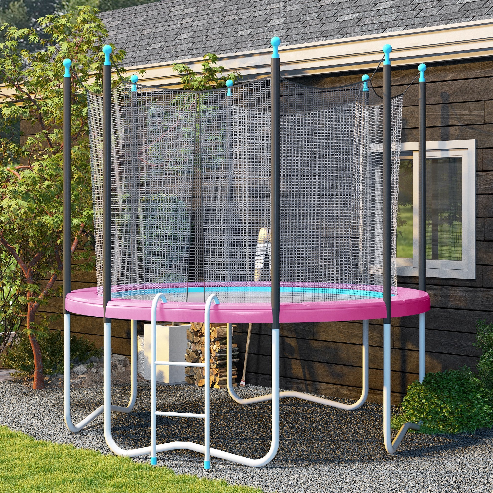 14FT Trampoline Spring Cover, Trampoline Pad Replacement, Waterproof and Tear-Resistant, All-Weather Trampoline Accessories, Pink Trampolines at Gallery Canada