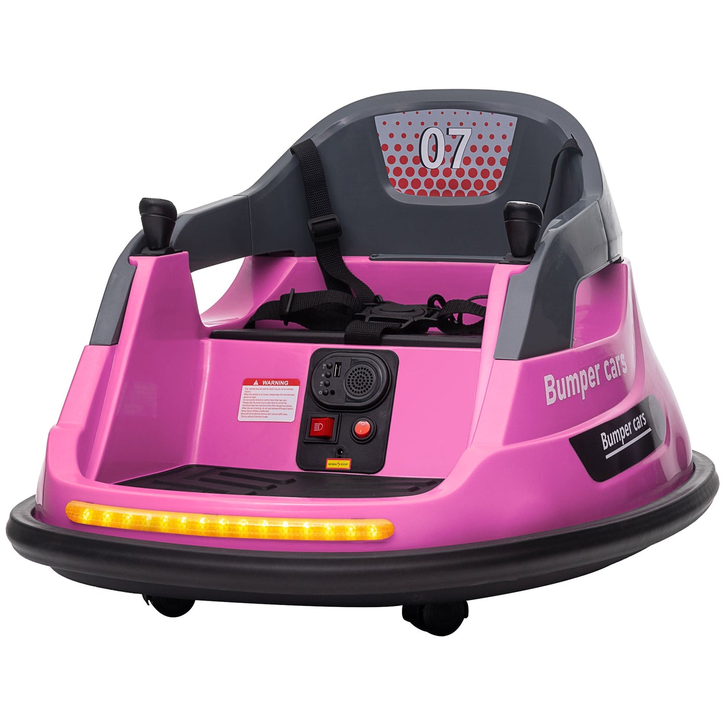 Bumper Car 12V 360° Rotation Electric Car for Kids, with Remote, Safety Belt, Lights, Music, for 1.5-5 Years Old, Pink Electric Toy Cars Pink  at Gallery Canada