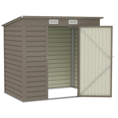 6 x 4FT Galvanized Garden Storage Shed, Metal Outdoor Shed with Double Doors and 2 Vents, Light Grey Sheds at Gallery Canada