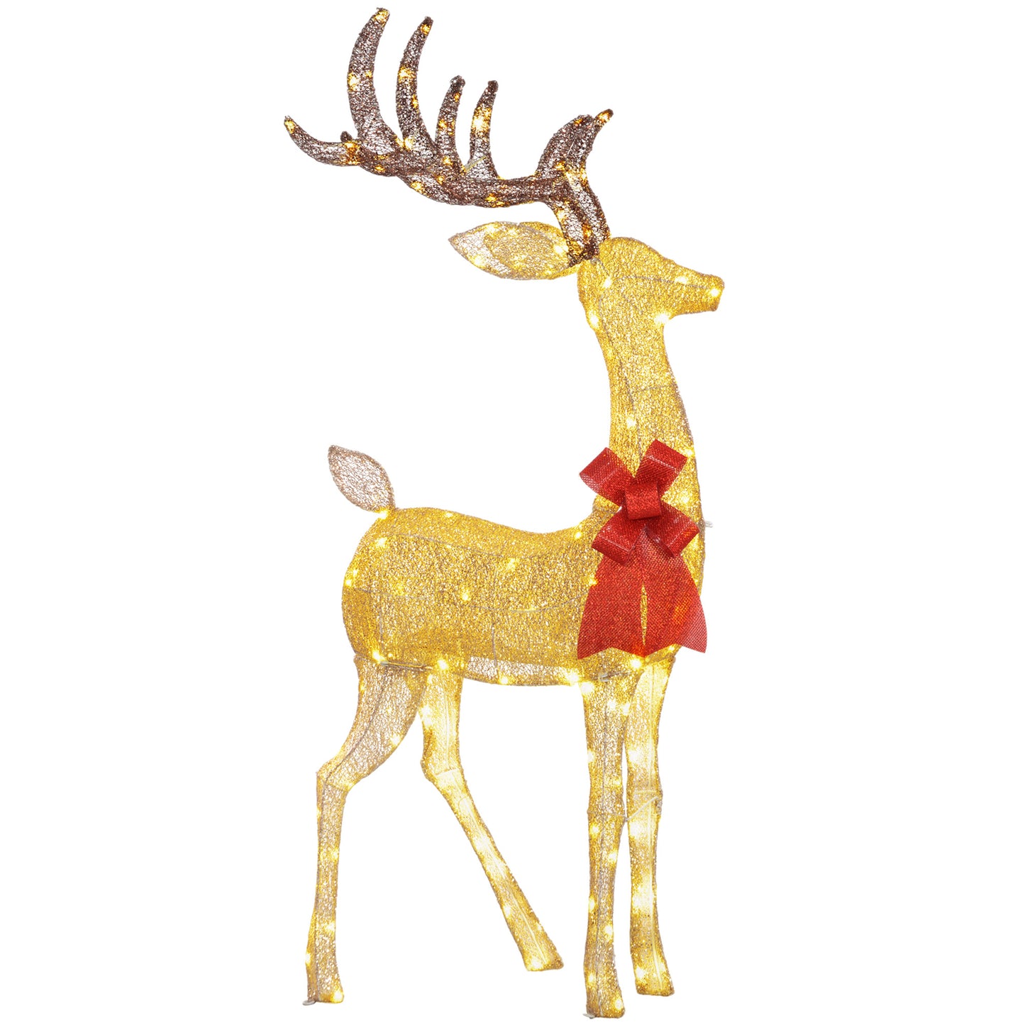 Light Up Reindeer Yard Decoration, Lighted Deer Christmas Decoration with LED Lights for Indoor, Outdoor, Lawn, Gold Christmas Deer Lights   at Gallery Canada