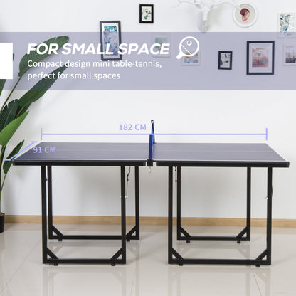 6x3ft Compact Midsize Table Tennis Table Multi-Use Family Ping-pong Table Free Standing Folding Blue Game Tables   at Gallery Canada