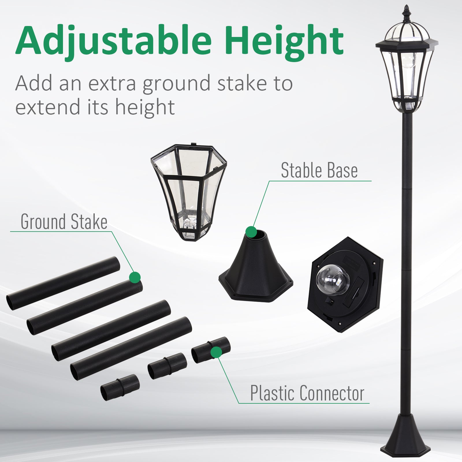 2 Piece LED Garden Lights Lamp Post Solar Powered Auto Switch Outdoor Lantern Patio Pathway Walkway Water-Resist 6 Hours Black Solar Post Lamps at Gallery Canada