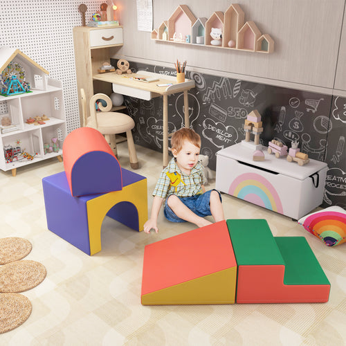 4 Piece Foam Play Set for Toddlers and Children, Classic Colour