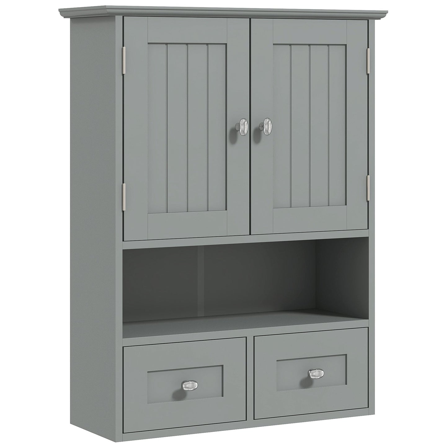 Bathroom Wall Cabinet, Medicine Cabinet, Over Toilet Storage Cabinet with Shelf and Drawers for Hallway, Living Room, Grey Wall Mounted Cabinets Grey  at Gallery Canada