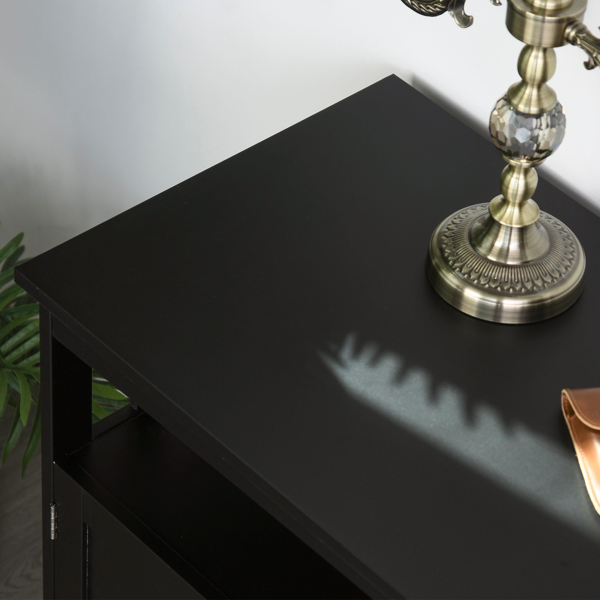 Kitchen Sideboard, Buffet Cabinet, Wooden Storage Console Table with 2-Level Cabinet and Open Shelf, Black Bar Cabinets at Gallery Canada