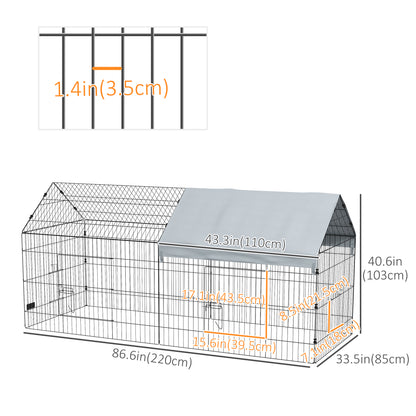 87" Small Animal Cage with Roof, Indoor/Outdoor Use, for Chicken, Rabbits, Chinchillas, Silver Houses & Habitats   at Gallery Canada