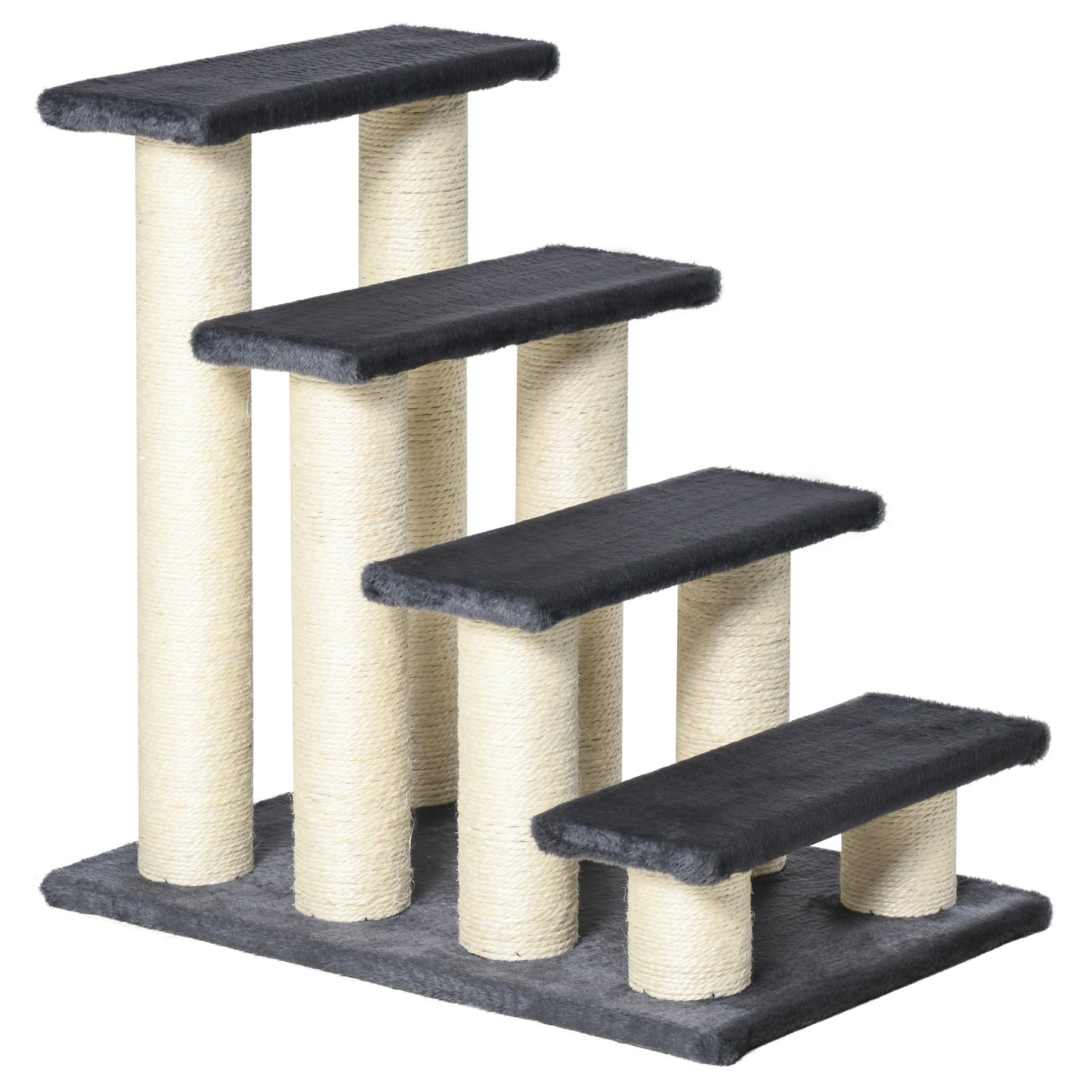 Cat Trees 4 Tier Pet Stairs Dog Cat 4 Steps Kitty Scatching Post Cat Scratch Furniture Dark Grey Cat Stairs Grey at Gallery Canada