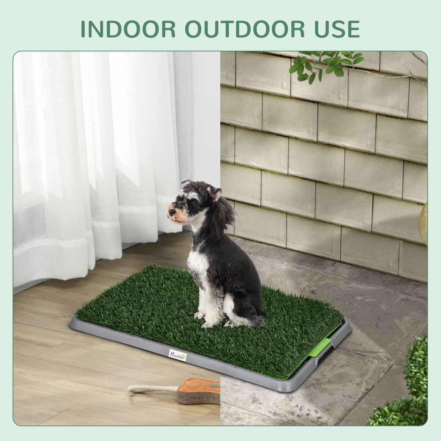 Artificial Grass Pee Pad for Dogs Potty Training, 26" x 16", Green Elevated Dog Beds   at Gallery Canada