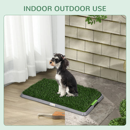 Artificial Grass Pee Pad for Dogs Potty Training, 26" x 16", Green Elevated Dog Beds   at Gallery Canada