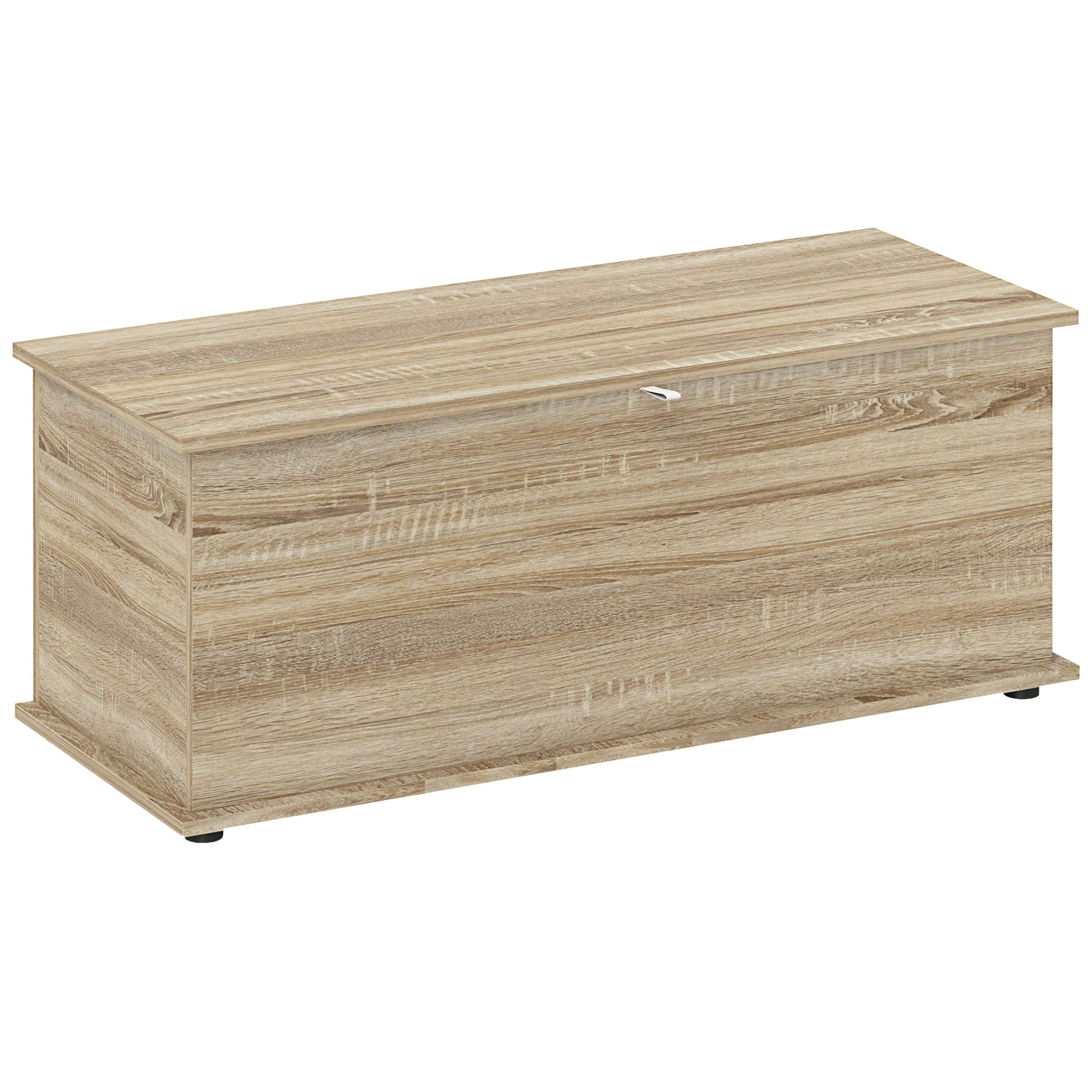 39.5" Storage Chest with 2 Safety Hinges, Storage Box Organizer with Flip-Top Lid, Entryway Storage Bench, Oak Storage Ottomans & Benches at Gallery Canada