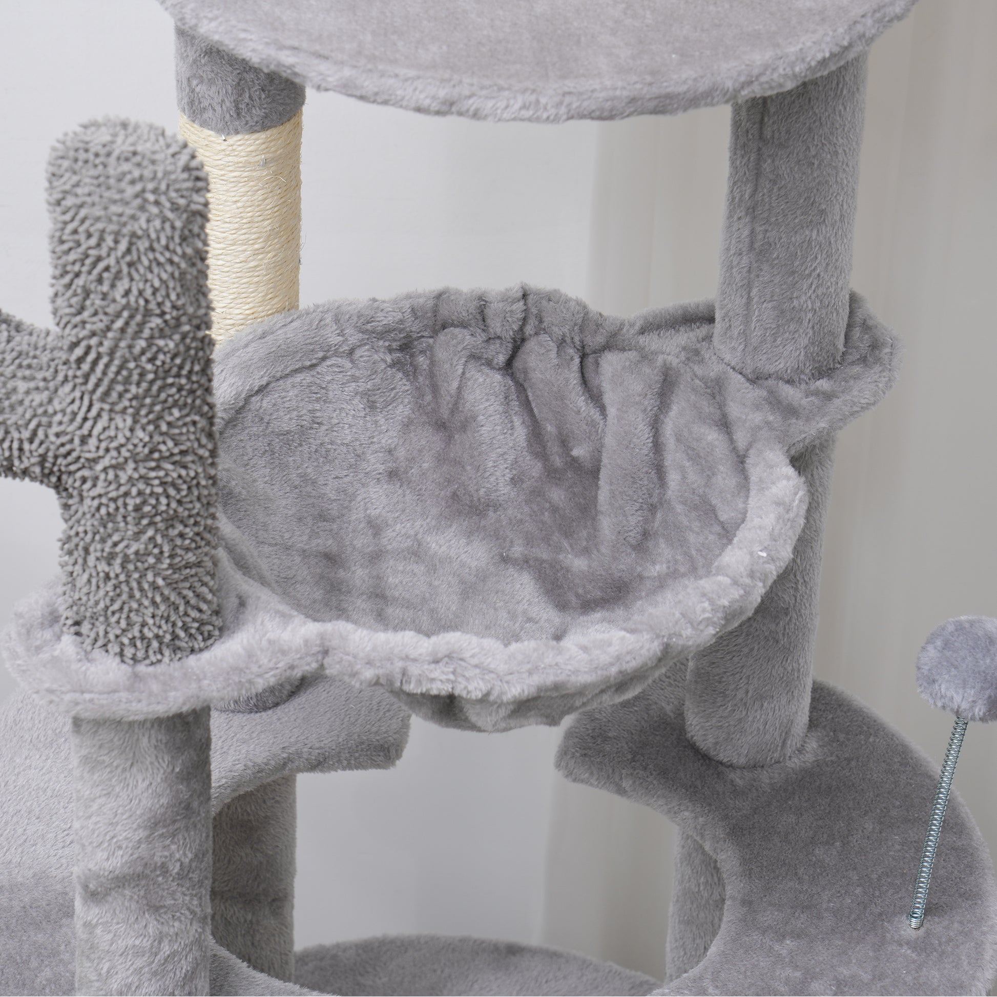 71" Cat Tree, Cat Tower with Scratching Posts, Sisal Pad, Cat Condo, Bed, Hammock, Platforms, Toy Balls, Light Grey Cat Towers   at Gallery Canada