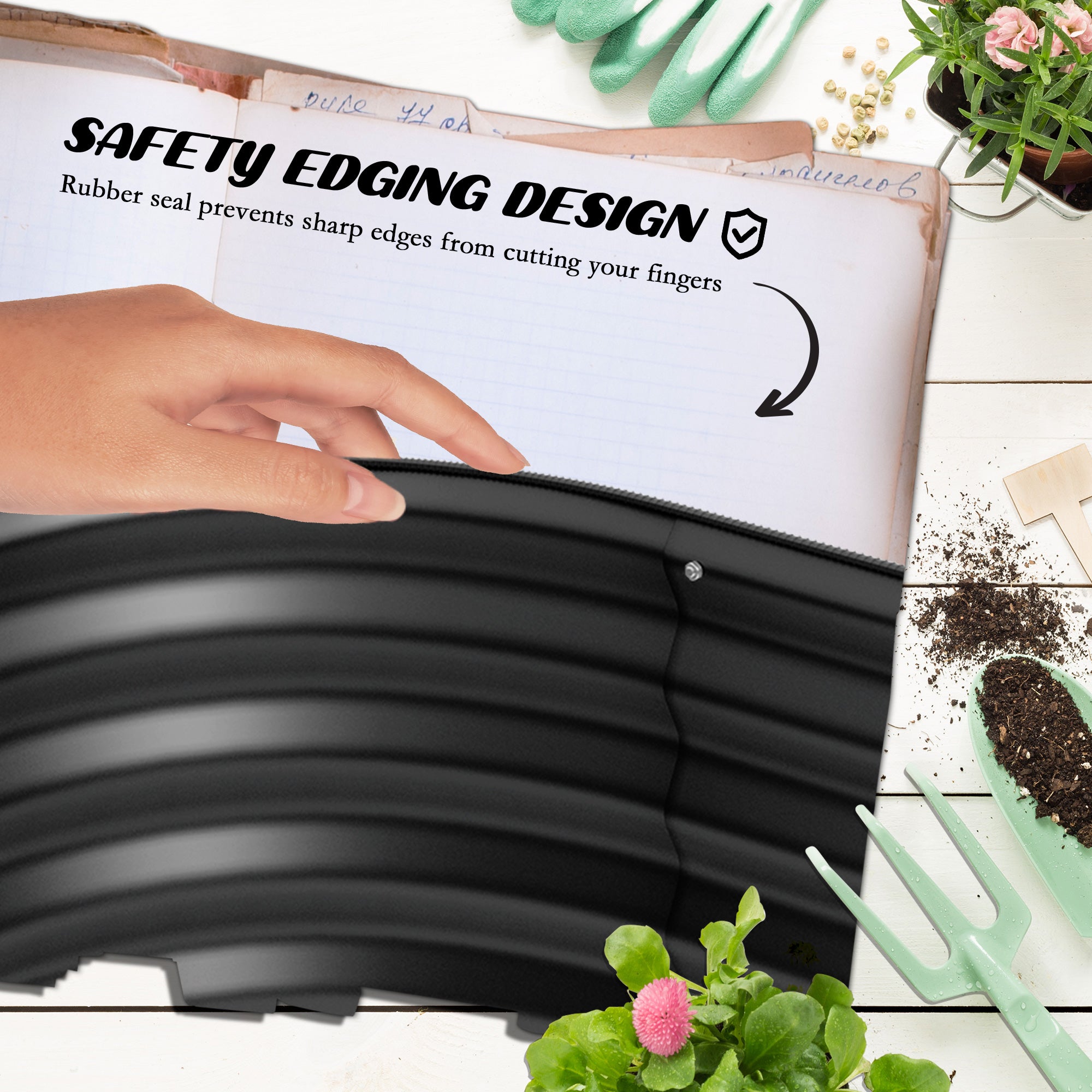 7.9 x 2 x 1ft Galvanized Raised Garden Bed Kit, Metal Planter Box with Safety Edging, Dark Grey Raised Garden Beds at Gallery Canada