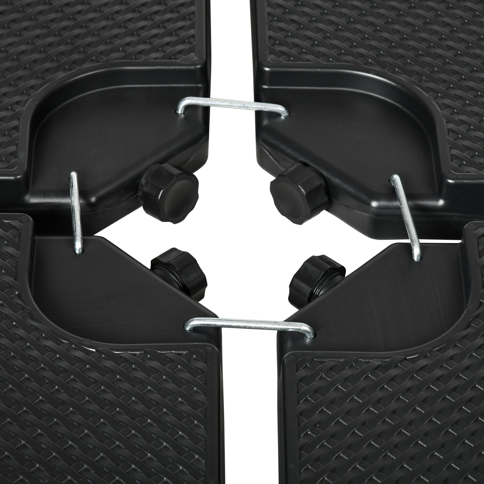 4PCs Cantilever Umbrella Base Weights for Offset Banana Parasol, HDPE Water or Sand Filled Patio Umbrella Weights for Cross Base Stand with Built-in Handles, Black Umbrella Bases at Gallery Canada