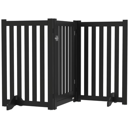 3-Panel Foldable Dog Gate with Feet for Medium Dogs and Below, Black Houses, Kennels & Pens   at Gallery Canada