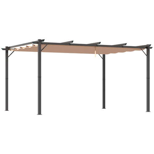 10' x 13' Outdoor Pergola Aluminium Gazebo Backyard Canopy Cover Square Sunshade Garden Grape Trellis Black