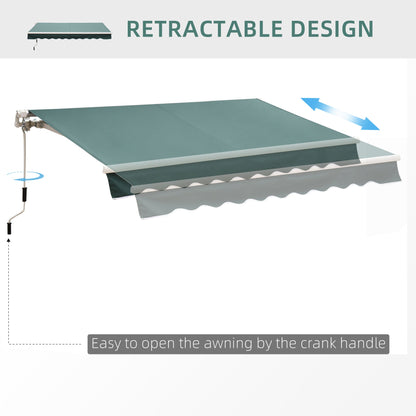 Retractable 8' x 7' Patio Awning, UV & Water-Resistant, Aluminum Frame, Dark Green Deck Awnings   at Gallery Canada