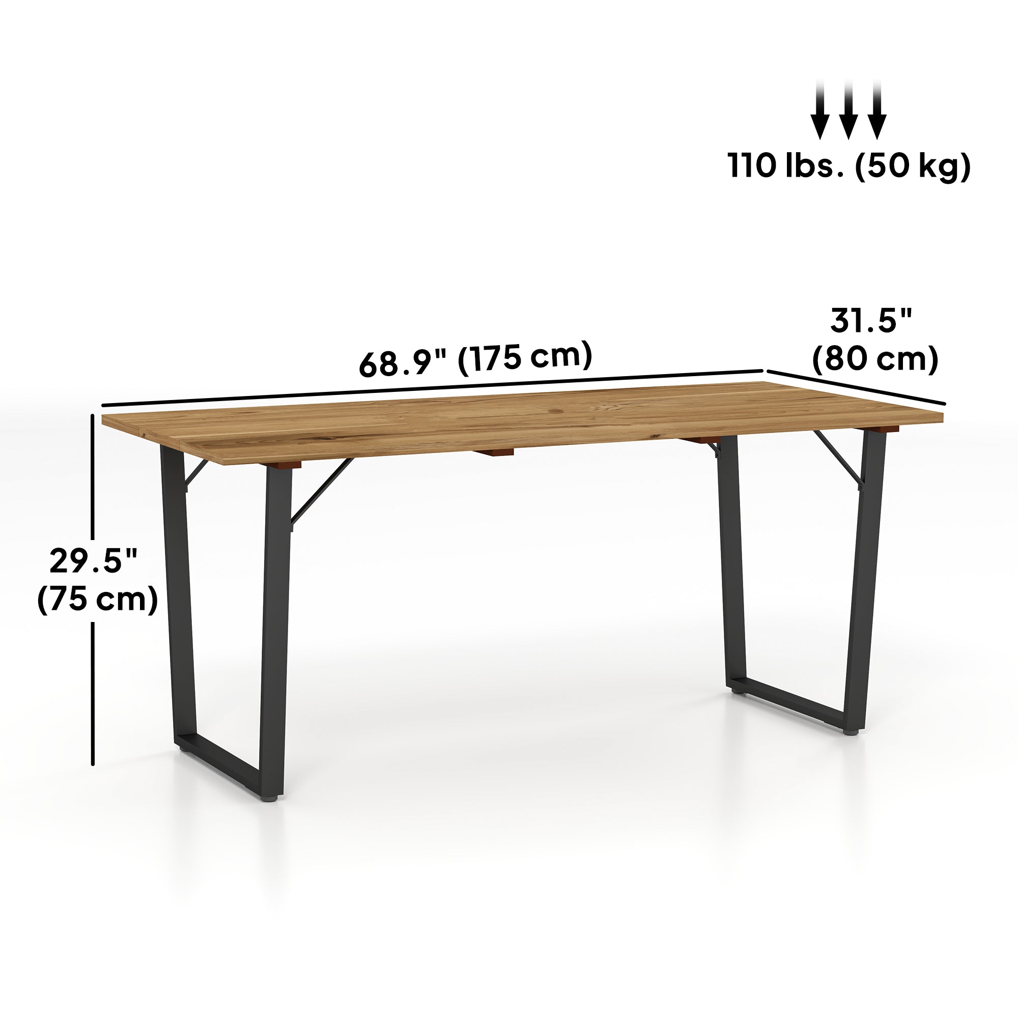 Wooden Outdoor Dining Table for 6 with 2