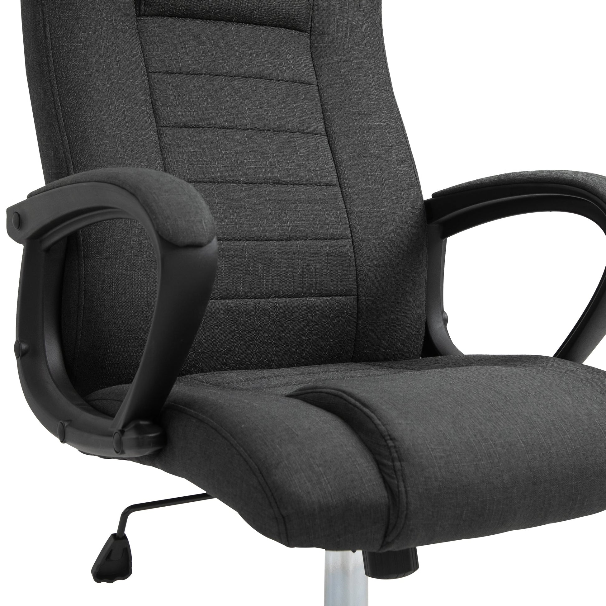 High Back Office Chair, Height Adjustable Computer Desk Chair with Swivel Wheels and Tilt Function, Charcoal Grey Executive & Manager Chairs   at Gallery Canada