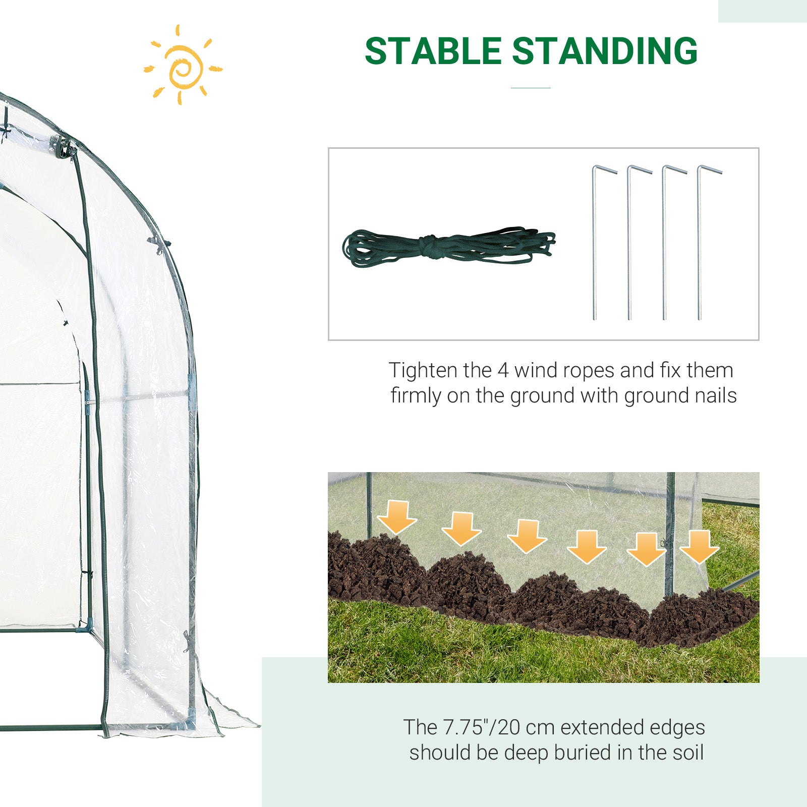 6.6' x 8.2' x 6.6' Dome Tunnel Greenhouse Plant Shed Garden Hot House Growing Tent w/ Roll Up Door, Transparent Tunnel Greenhouses at Gallery Canada