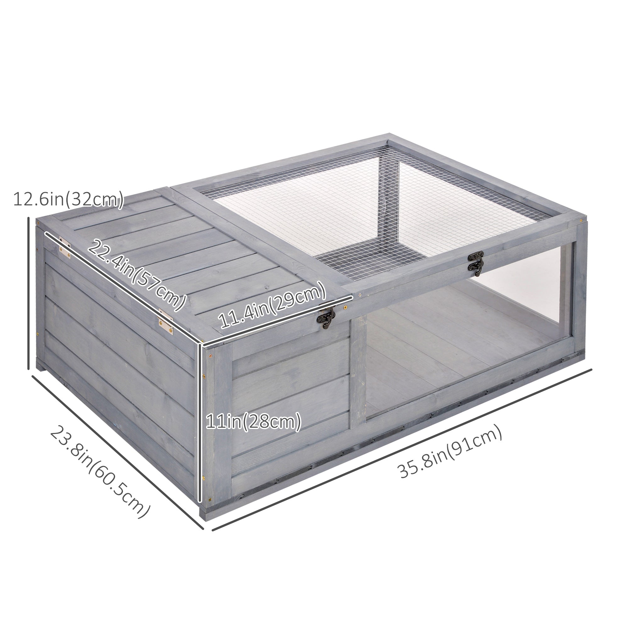 Wood Tortoise House for Lizards, Geckos, Indoor Outdoor Use, 35.8