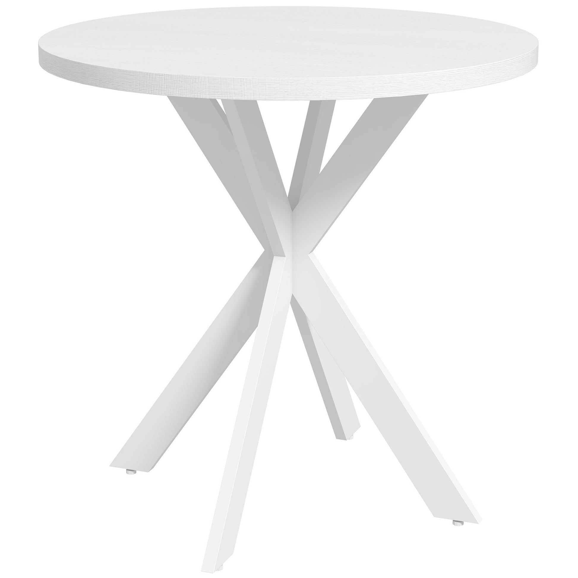 29" Dining Table, Contemporary Round Kitchen Table with Steel Legs, White Dining Tables   at Gallery Canada