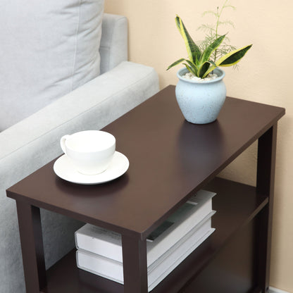 Slim End Table with 2 Drawers and Storage Shelf, Sofa Side Table for Living Room, Narrow Nightstand, Coffee Side Tables   at Gallery Canada