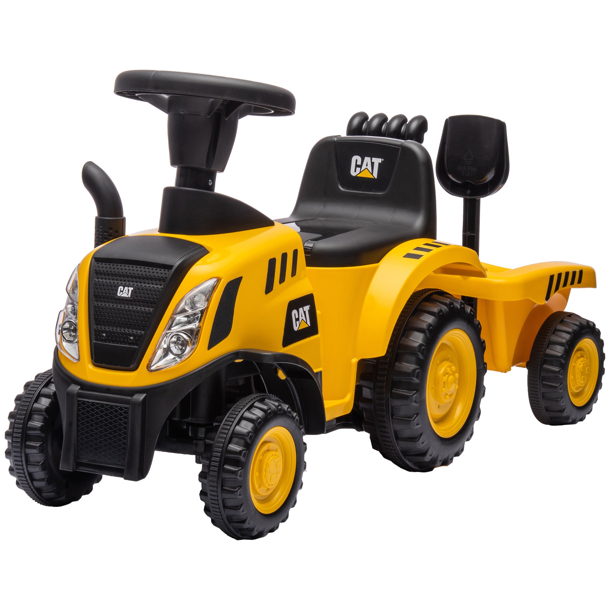 Caterpillar Licensed No Power Ride On Tractor with Shovel, Trailer Toy Excavators   at Gallery Canada