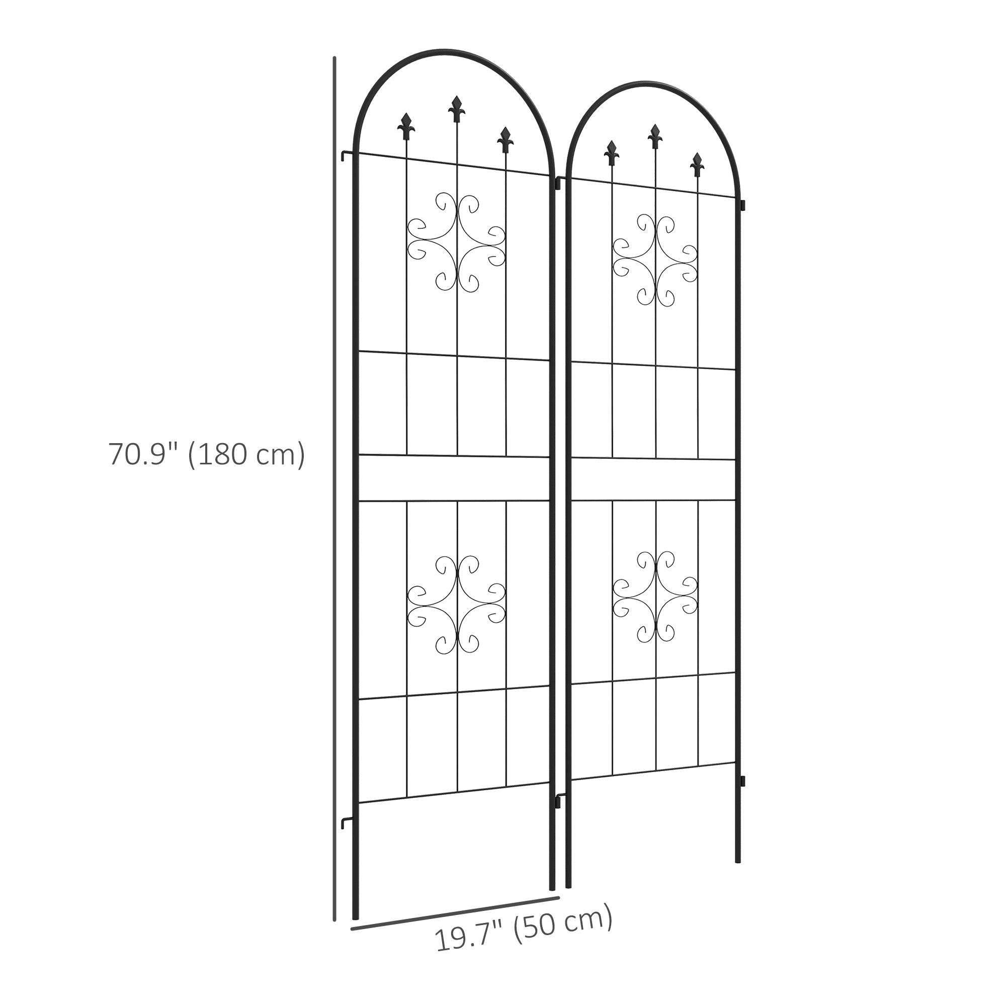 Metal Trellis Set of 2, Garden Trellis for Climbing Plants Support Frames, Arrow Design Plant Stands at Gallery Canada