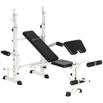 Bench Press Set Adjustable Weight Bench with Squat Rack, Preacher Curl Pad, Leg Developer, Butterfly, and Weight Storage Weight Benches Multi Colour  at Gallery Canada