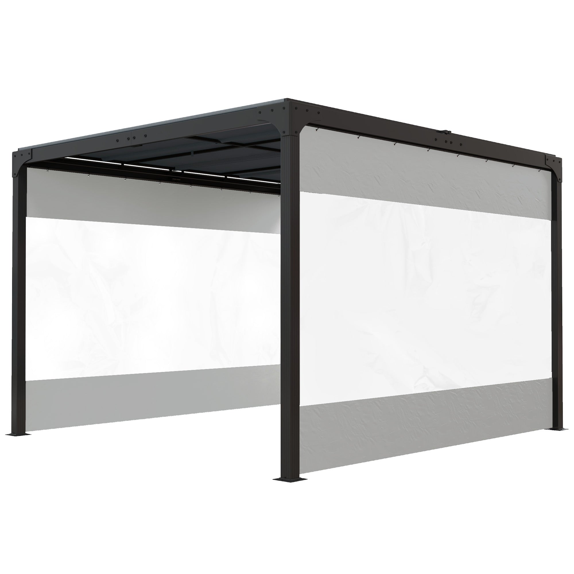 Pergola Gazebo Curtains for 10' x 10' Pergola, 2 Pack Side Panels Replacement with Large Windows and Zipped Doors Gazebo Sidewalls Grey at Gallery Canada