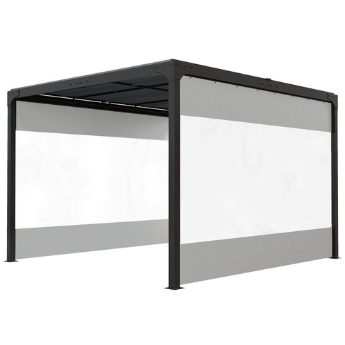 Pergola Gazebo Curtains for 10' x 10' Pergola, 2 Pack Side Panels Replacement with Large Windows and Zipped Doors