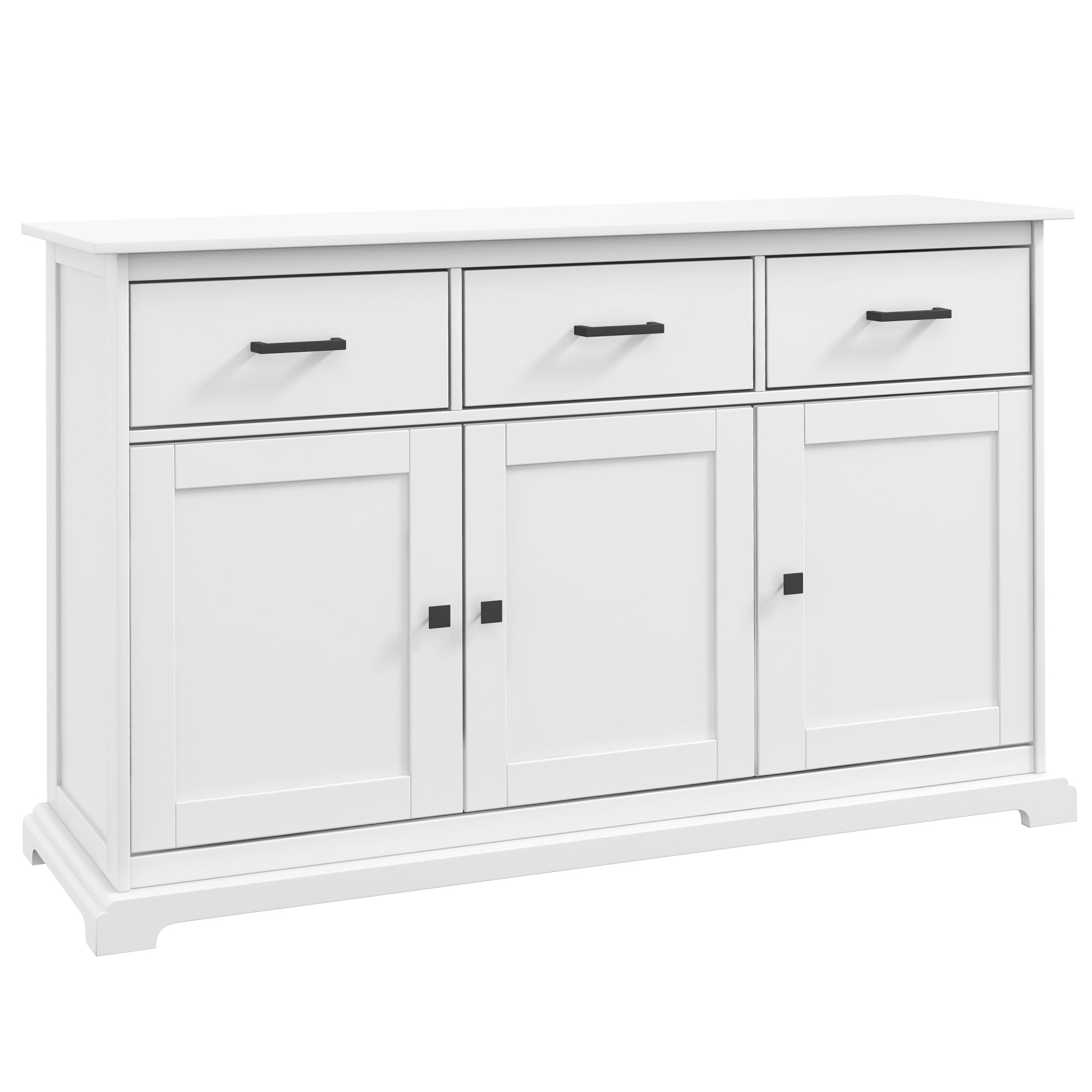 Buffet Cabinet Sideboard with 2 Storage Cabinets, 3 Drawers, Adjustable Shelves for Kitchen Entryway, White Kitchen Pantry Cabinets White  at Gallery Canada