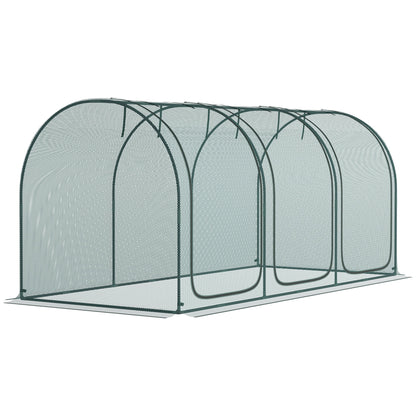 9' x 4' Crop Cage, Garden Plant Protector, with 3 Zippered Doors and 6 Ground Stakes, for Garden, Yard, Lawn, Green Walk In Greenhouses   at Gallery Canada