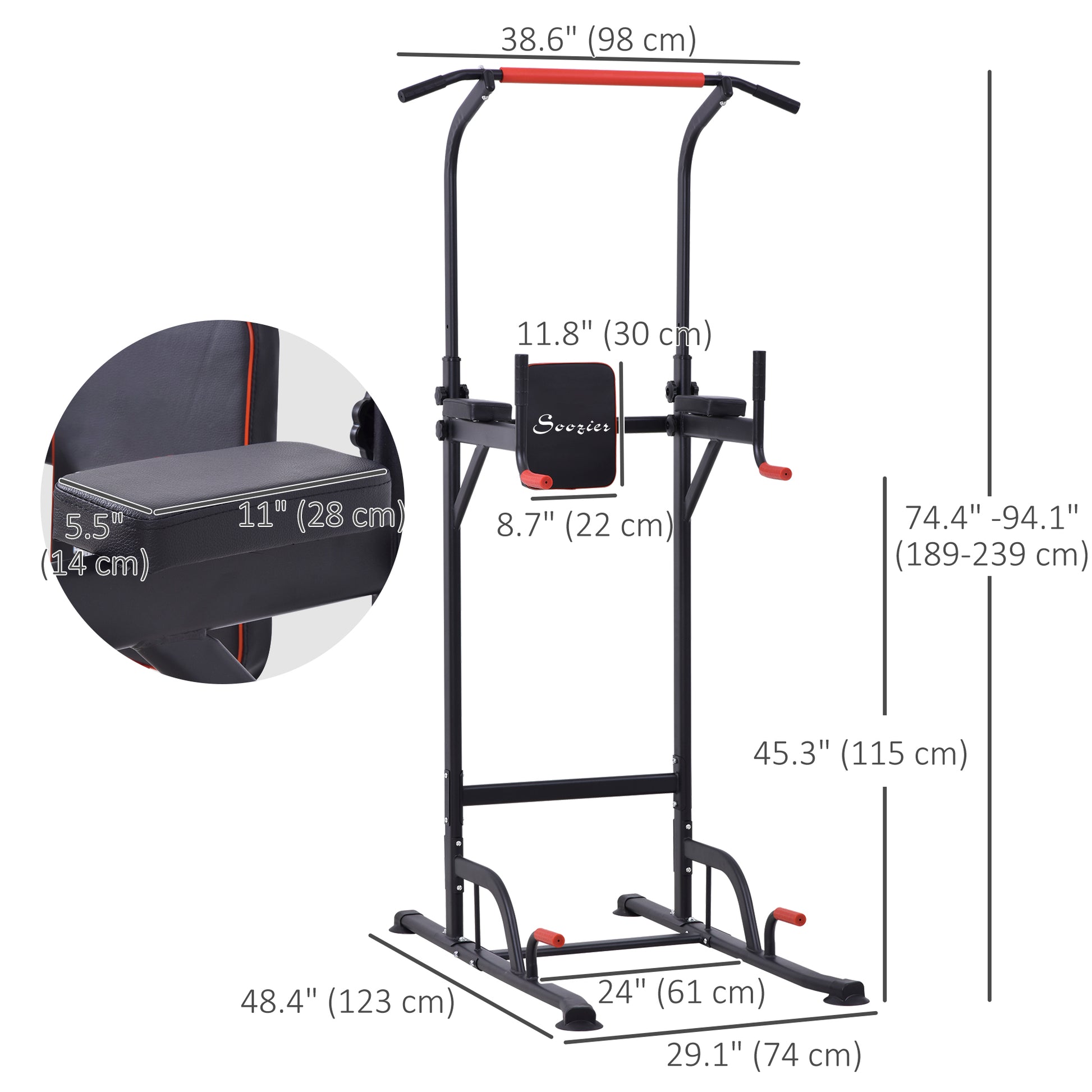 Adjustable Power Tower with Pull up and Dip Bar for Home Gym Workout Power Towers   at Gallery Canada