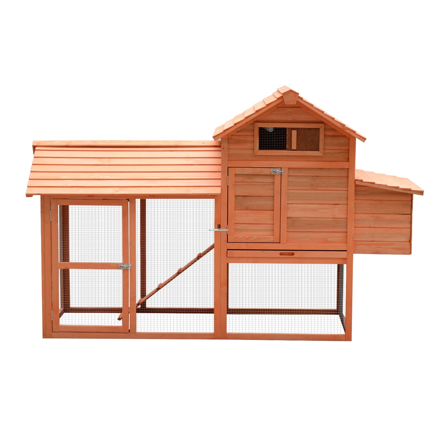 82" Deluxe Chicken Coop Wooden Hen House Rabbit Hutch Poultry Cage Pen Backyard with Run and Nesting Box Chicken Coops   at Gallery Canada