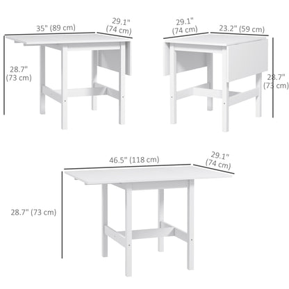 Solid Wood Kitchen Table, Farmhouse Drop Leaf Tables for Small Spaces, Folding Dining Table, White Bar Tables & Dining Tables   at Gallery Canada