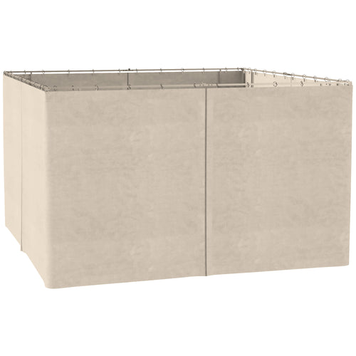 10' x 13' Universal Gazebo Sidewall Set with 4 Panels, Hooks/C-Rings Included for Pergolas &; Cabanas, Beige