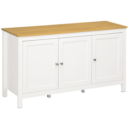Sideboard, Buffet Cabinet with Doors and Adjustable Shelves for Living Room, Entryway, White and Natural Bar Cabinets Multi Colour  at Gallery Canada