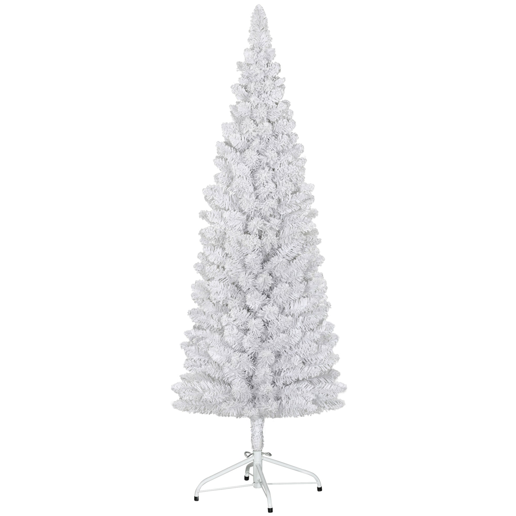 5ft White Christmas Tree, Flocked Pencil Christmas Tree with 246 Branch Tips and Metal Base for Home, Indoor, Holiday Pencil Christmas Trees   at Gallery Canada