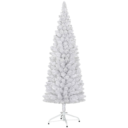 5ft White Christmas Tree, Flocked Pencil Christmas Tree with 246 Branch Tips and Metal Base for Home, Indoor, Holiday Pencil Christmas Trees   at Gallery Canada