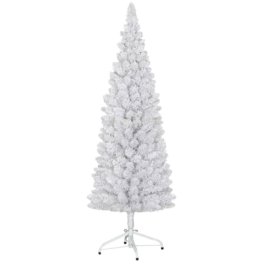 5ft White Christmas Tree, Flocked Pencil Christmas Tree with 246 Branch Tips and Metal Base for Home, Indoor, Holiday Pencil Christmas Trees   at Gallery Canada