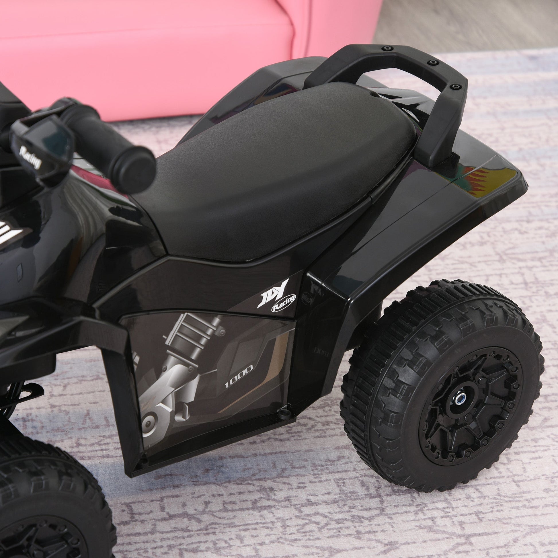 4-Wheel Ride-On Motorcycle Toy for Toddlers with Music and Lights, Black Push Cars for Toddlers   at Gallery Canada