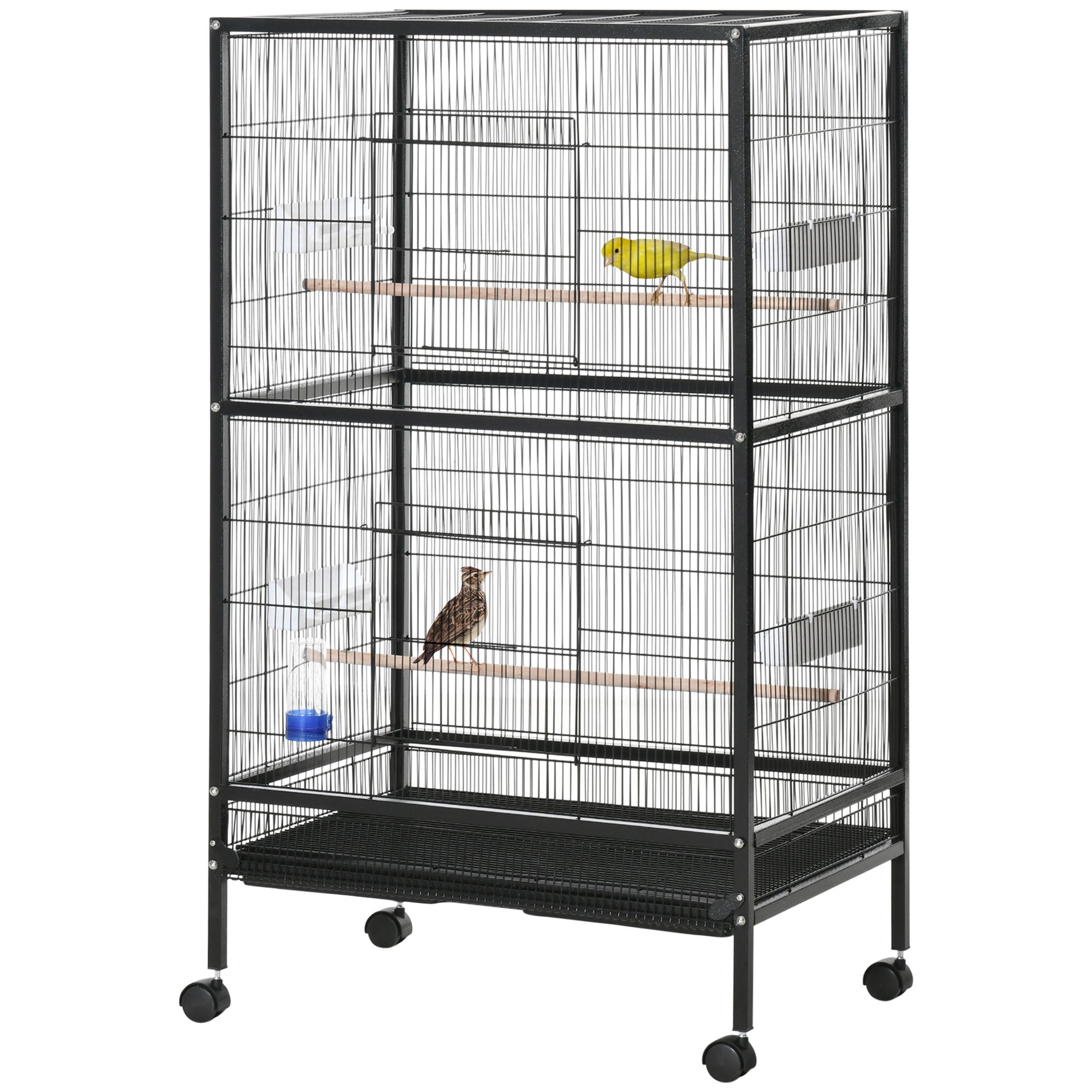 Bird Cage Conure Parrot Budgie Cage with Bird Perch &; Wheels, Black Bird Cages Black  at Gallery Canada