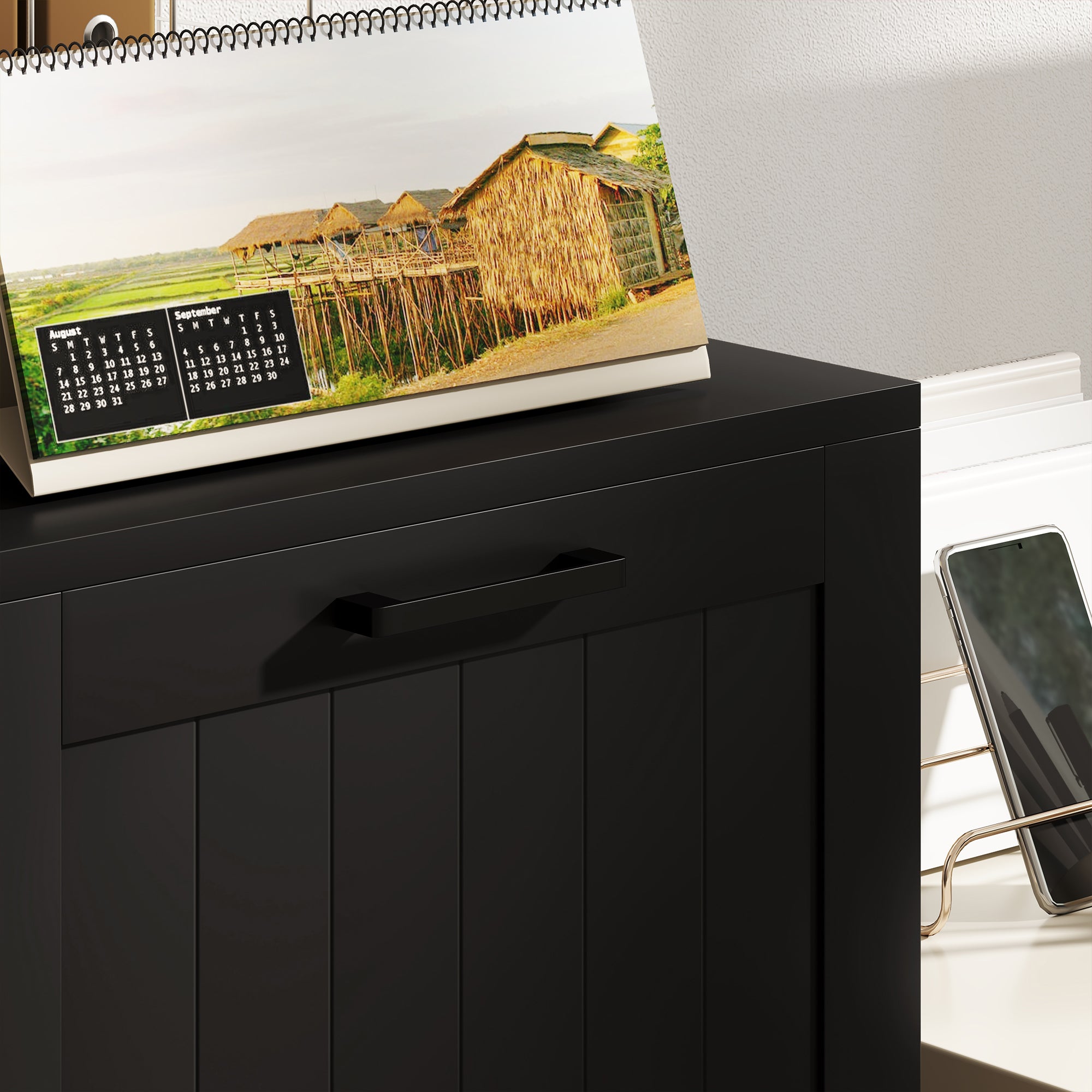3 Drawer Filing Cabinet with Lock, Office Storage Cabinet with Adjustable Hanging Bars for A4 Letter Size Files, Black Office Cabinets & Cupboards at Gallery Canada