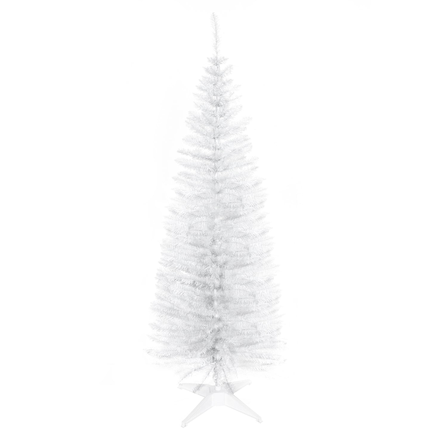 5FT Artificial Christmas Tree, Pencil Christmas Tree with Realistic Branches, Stable Stand, White Pencil Christmas Trees   at Gallery Canada