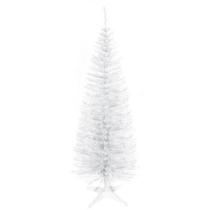 5FT Artificial Christmas Tree, Pencil Christmas Tree with Realistic Branches, Stable Stand, White Pencil Christmas Trees   at Gallery Canada