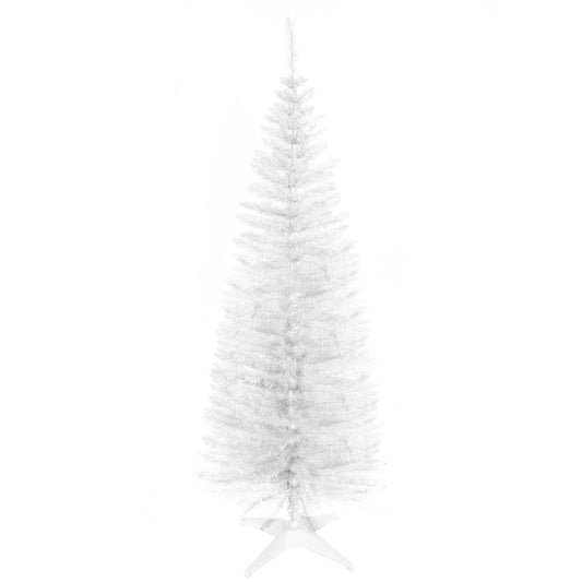 5FT Artificial Christmas Tree, Pencil Christmas Tree with Realistic Branches, Stable Stand, White Pencil Christmas Trees   at Gallery Canada