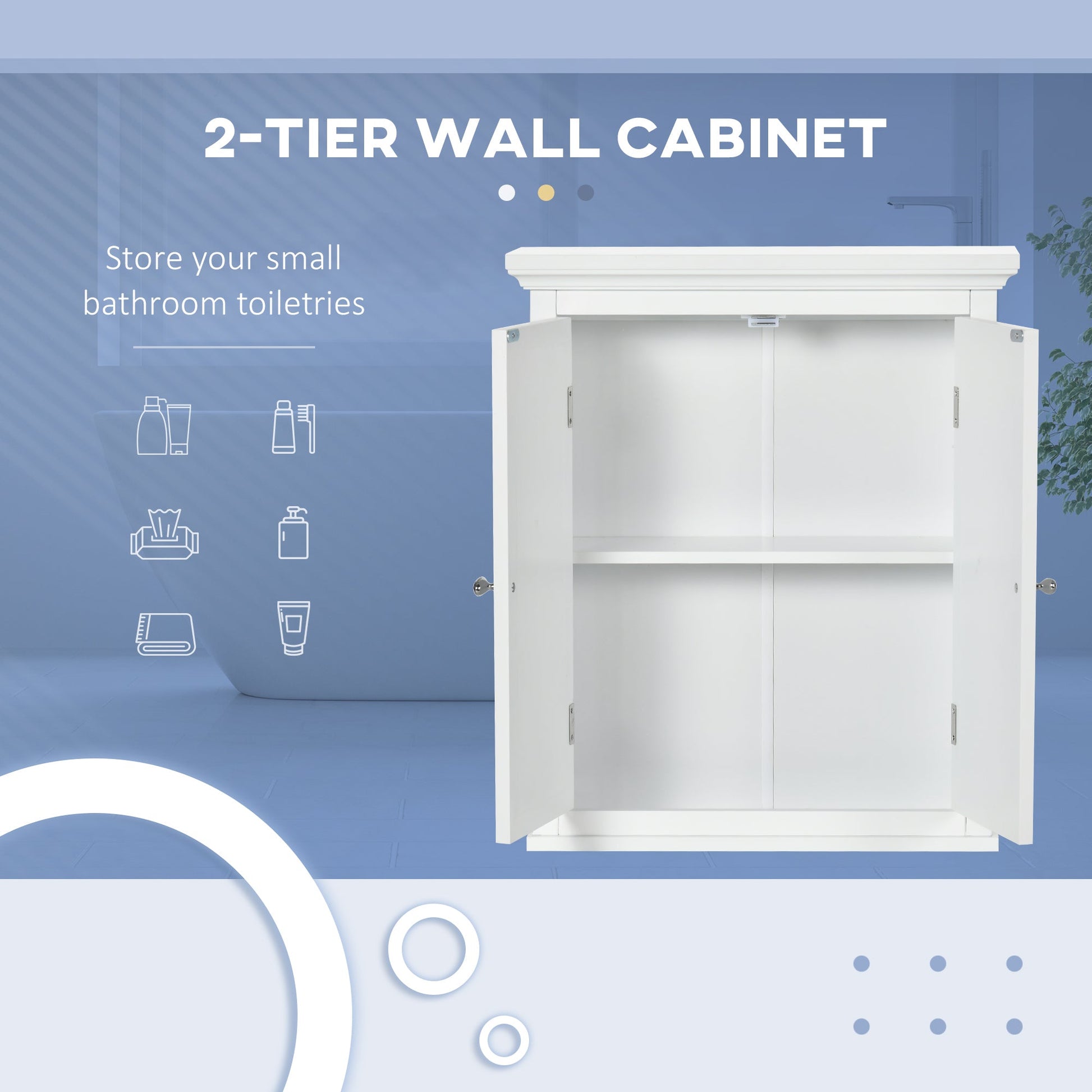 Bathroom Wall Cabinet, Medicine Cabinet, Over Toilet Storage Cabinet with Adjustable Shelf for Living Room and Entryway, White Wall Mounted Cabinets   at Gallery Canada