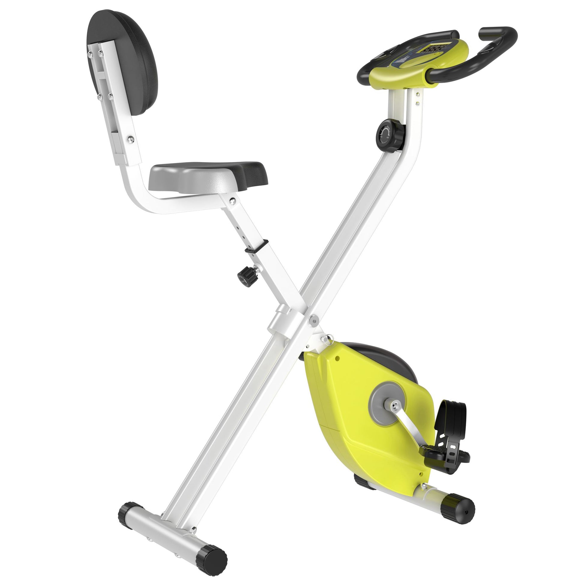 Foldable Indoor Stationary Bike with 8 Levels of Magnetic Resistance, Exercise Bike for Cardio Workout, Yellow Exercise & Stationary Bikes   at Gallery Canada